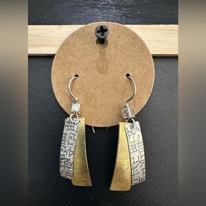 Chic Gold and Silver Dangle Earrings